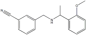 3-({[1-(2-methoxyphenyl)ethyl]amino}methyl)benzonitrile,,结构式