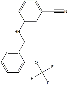 3-({[2-(trifluoromethoxy)phenyl]methyl}amino)benzonitrile,,结构式