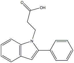 3-(2-phenyl-1H-indol-1-yl)propanoic acid,,结构式