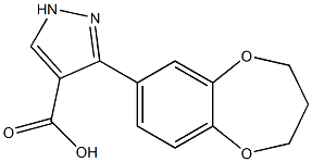 3-(3,4-dihydro-2H-1,5-benzodioxepin-7-yl)-1H-pyrazole-4-carboxylic acid Structure