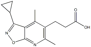 3-(3-cyclopropyl-4,6-dimethylisoxazolo[5,4-b]pyridin-5-yl)propanoic acid 化学構造式