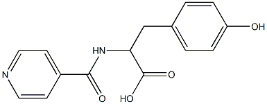 3-(4-hydroxyphenyl)-2-(isonicotinoylamino)propanoic acid 化学構造式