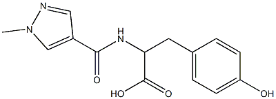 3-(4-hydroxyphenyl)-2-[(1-methyl-1H-pyrazol-4-yl)formamido]propanoic acid,,结构式