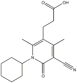 3-(5-cyano-1-cyclohexyl-2,4-dimethyl-6-oxo-1,6-dihydropyridin-3-yl)propanoic acid Structure