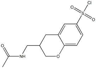 3-(acetamidomethyl)-3,4-dihydro-2H-1-benzopyran-6-sulfonyl chloride Struktur