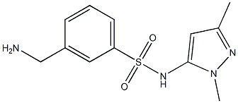 3-(aminomethyl)-N-(1,3-dimethyl-1H-pyrazol-5-yl)benzenesulfonamide,,结构式