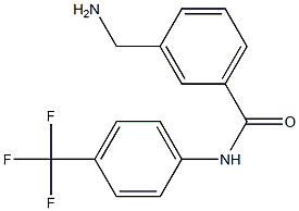 3-(aminomethyl)-N-[4-(trifluoromethyl)phenyl]benzamide 化学構造式