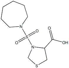 3-(azepane-1-sulfonyl)-1,3-thiazolidine-4-carboxylic acid 结构式