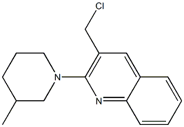 3-(chloromethyl)-2-(3-methylpiperidin-1-yl)quinoline,,结构式