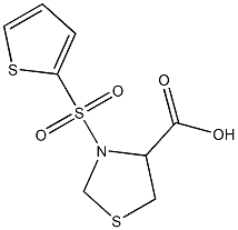 3-(thien-2-ylsulfonyl)-1,3-thiazolidine-4-carboxylic acid,,结构式