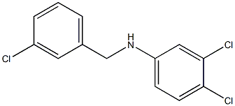 3,4-dichloro-N-[(3-chlorophenyl)methyl]aniline,,结构式