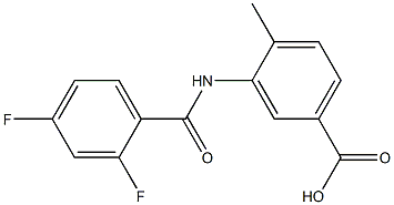 3-[(2,4-difluorobenzoyl)amino]-4-methylbenzoic acid 结构式