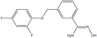 3-[(2,4-difluorophenoxy)methyl]-N'-hydroxybenzenecarboximidamide Struktur