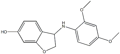3-[(2,4-dimethoxyphenyl)amino]-2,3-dihydro-1-benzofuran-6-ol 化学構造式