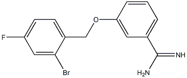 3-[(2-bromo-4-fluorobenzyl)oxy]benzenecarboximidamide 化学構造式