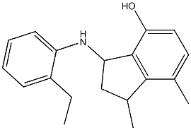 3-[(2-ethylphenyl)amino]-1,7-dimethyl-2,3-dihydro-1H-inden-4-ol,,结构式