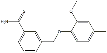 3-[(2-methoxy-4-methylphenoxy)methyl]benzenecarbothioamide Structure