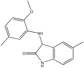 3-[(2-methoxy-5-methylphenyl)amino]-5-methyl-2,3-dihydro-1H-indol-2-one,,结构式