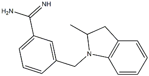3-[(2-methyl-2,3-dihydro-1H-indol-1-yl)methyl]benzenecarboximidamide,,结构式