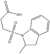 3-[(2-methyl-2,3-dihydro-1H-indole-1-)sulfonyl]propanoic acid,,结构式