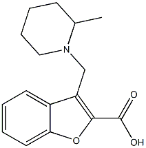 3-[(2-methylpiperidin-1-yl)methyl]-1-benzofuran-2-carboxylic acid Struktur