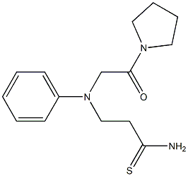3-[(2-oxo-2-pyrrolidin-1-ylethyl)(phenyl)amino]propanethioamide 化学構造式