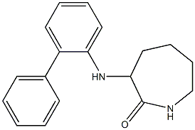 3-[(2-phenylphenyl)amino]azepan-2-one Structure