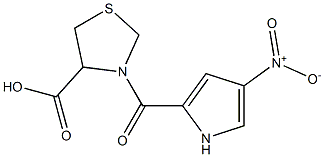 3-[(4-nitro-1H-pyrrol-2-yl)carbonyl]-1,3-thiazolidine-4-carboxylic acid,,结构式