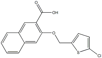 3-[(5-chlorothiophen-2-yl)methoxy]naphthalene-2-carboxylic acid,,结构式