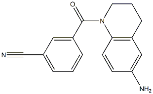 3-[(6-amino-1,2,3,4-tetrahydroquinolin-1-yl)carbonyl]benzonitrile 化学構造式