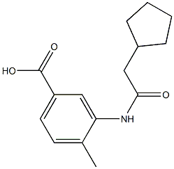 3-[(cyclopentylacetyl)amino]-4-methylbenzoic acid 结构式