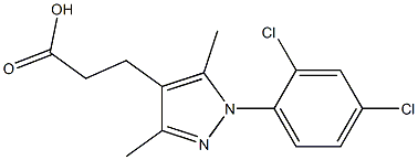 3-[1-(2,4-dichlorophenyl)-3,5-dimethyl-1H-pyrazol-4-yl]propanoic acid Struktur