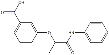 3-[1-(phenylcarbamoyl)ethoxy]benzoic acid,,结构式
