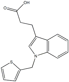 3-[1-(thiophen-2-ylmethyl)-1H-indol-3-yl]propanoic acid,,结构式