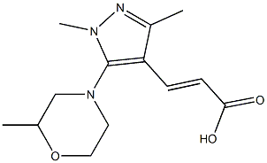 3-[1,3-dimethyl-5-(2-methylmorpholin-4-yl)-1H-pyrazol-4-yl]prop-2-enoic acid,,结构式