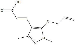 3-[1,3-dimethyl-5-(prop-2-en-1-yloxy)-1H-pyrazol-4-yl]prop-2-enoic acid Struktur