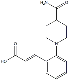 3-[2-(4-carbamoylpiperidin-1-yl)phenyl]prop-2-enoic acid 化学構造式
