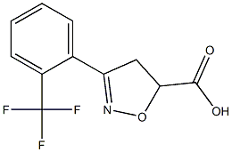 3-[2-(trifluoromethyl)phenyl]-4,5-dihydro-1,2-oxazole-5-carboxylic acid Struktur
