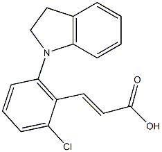 3-[2-chloro-6-(2,3-dihydro-1H-indol-1-yl)phenyl]prop-2-enoic acid 化学構造式