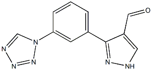 3-[3-(1H-1,2,3,4-tetrazol-1-yl)phenyl]-1H-pyrazole-4-carbaldehyde Struktur