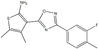 3-[3-(3-fluoro-4-methylphenyl)-1,2,4-oxadiazol-5-yl]-4,5-dimethylthiophen-2-amine Structure