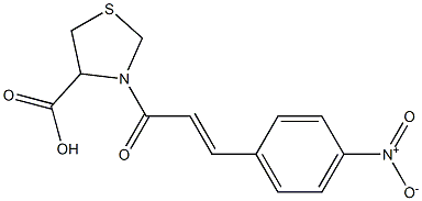 3-[3-(4-nitrophenyl)prop-2-enoyl]-1,3-thiazolidine-4-carboxylic acid 化学構造式