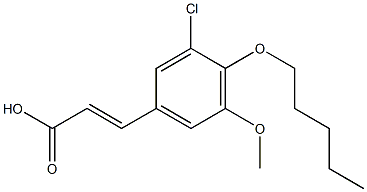 3-[3-chloro-5-methoxy-4-(pentyloxy)phenyl]prop-2-enoic acid 化学構造式