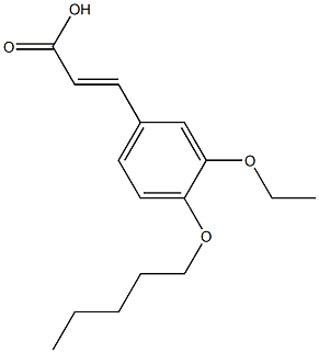 3-[3-ethoxy-4-(pentyloxy)phenyl]prop-2-enoic acid 化学構造式