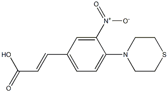 3-[3-nitro-4-(thiomorpholin-4-yl)phenyl]prop-2-enoic acid,,结构式