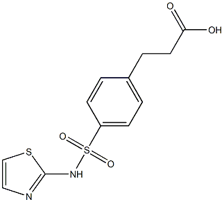 3-[4-(1,3-thiazol-2-ylsulfamoyl)phenyl]propanoic acid 化学構造式