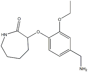 3-[4-(aminomethyl)-2-ethoxyphenoxy]azepan-2-one 化学構造式