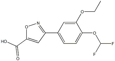 3-[4-(difluoromethoxy)-3-ethoxyphenyl]-1,2-oxazole-5-carboxylic acid Struktur