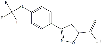 3-[4-(trifluoromethoxy)phenyl]-4,5-dihydro-1,2-oxazole-5-carboxylic acid,,结构式