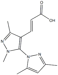 3-[5-(3,5-dimethyl-1H-pyrazol-1-yl)-1,3-dimethyl-1H-pyrazol-4-yl]prop-2-enoic acid Structure